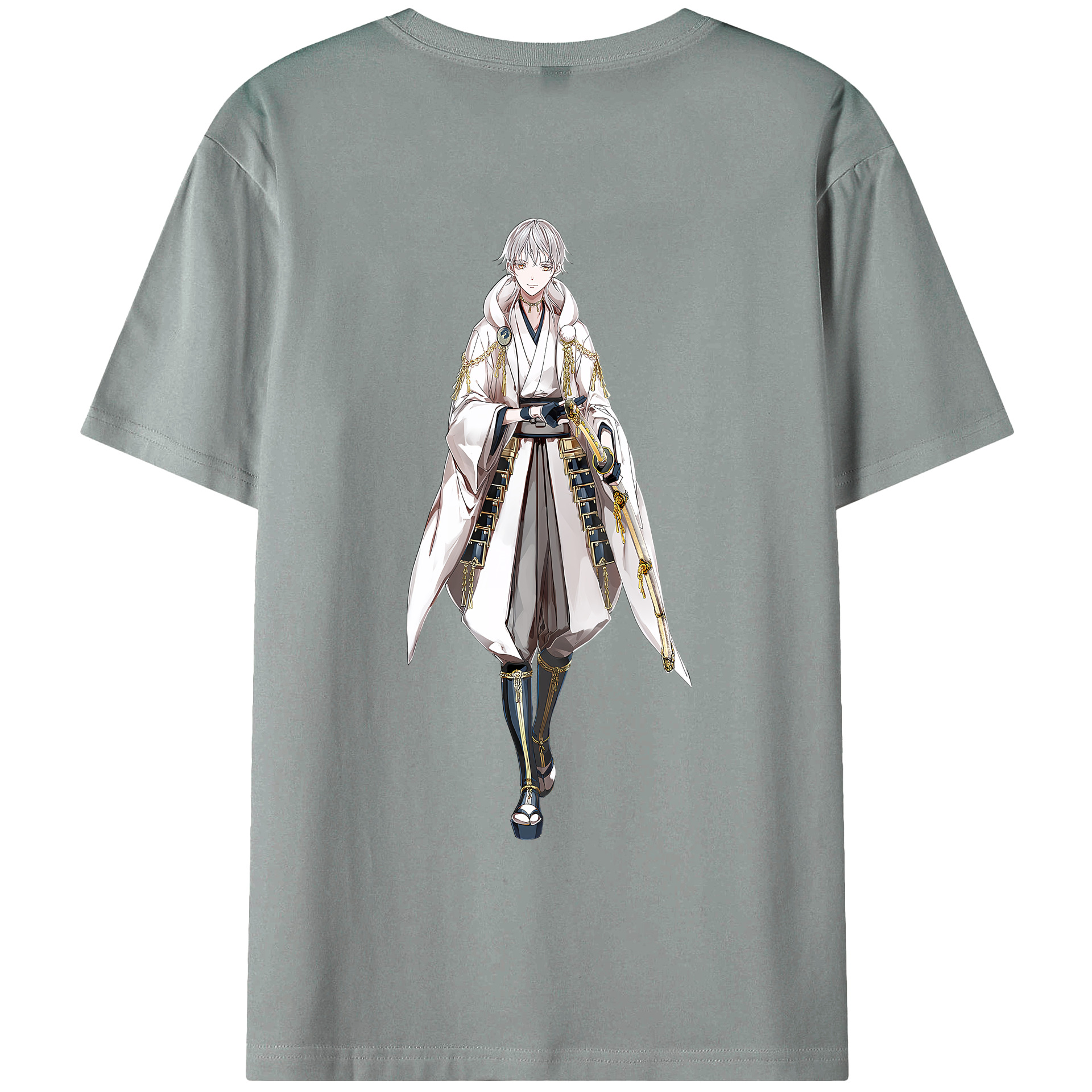 （画像用） 刀剣乱舞 Touken Ranbu 綿100％ メンズ半袖Tシャツ（バックプリント） 通気性